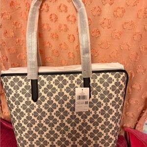 Kate Spade Gray and Silver Tote Bag with Elegant Design
